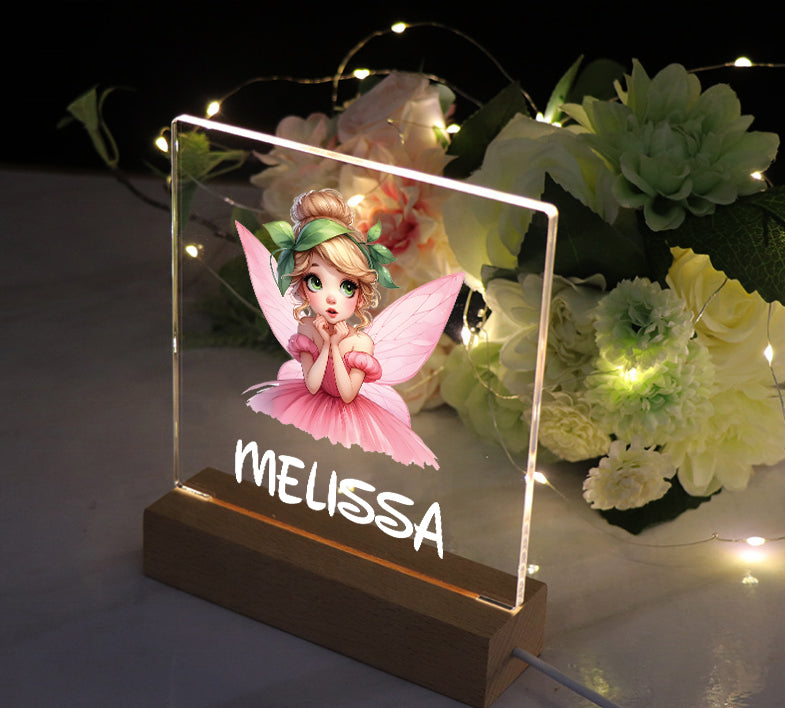 Personalised Fairy Gift Night Light Bedroom Nursery For Kids Personalised Heart Gifts ukgiftstoreonline Sitting Fairy