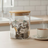 Personalised Tea Storage Jar with Flowers and Any name Gift For Any Occasion personalised photo frames ukgiftstoreonline