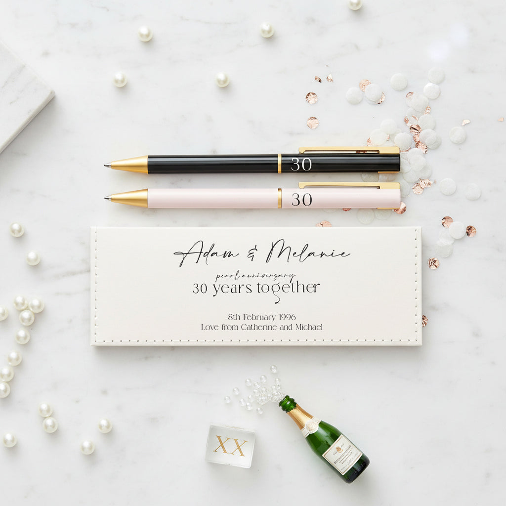 30th Anniversary Pen Set Personalised and Gift Boxed Anniversary Gifts ukgiftstoreonline