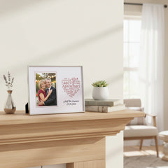 Personalised 40th Anniversary Silver Heart Photo Frame Gift Boxed Anniversary Photo Frame ukgiftstoreonline
