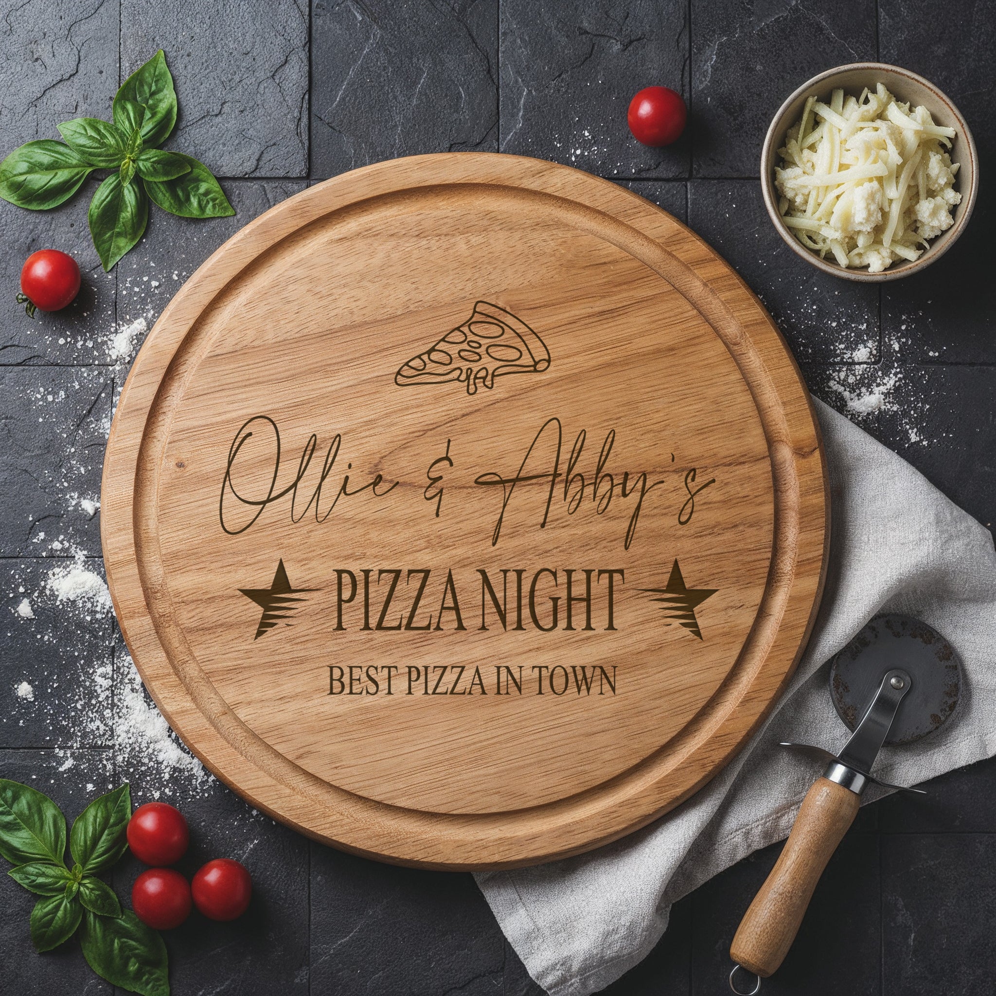 Large Personalised Pizza Night Wooden Serving Board, Personalized Pizza Board, For Couples New Home Anniversary etc ukgiftstoreonline