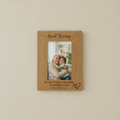 Personalised Great Nanny Love Heart Engraved Photo Frame Gift personalised photo frames ukgiftstoreonline
