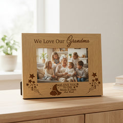 We Love Our Grandma To The Moon and Back Wooden Photo Frame Gift Grandma Photo Frame ukgiftstoreonline