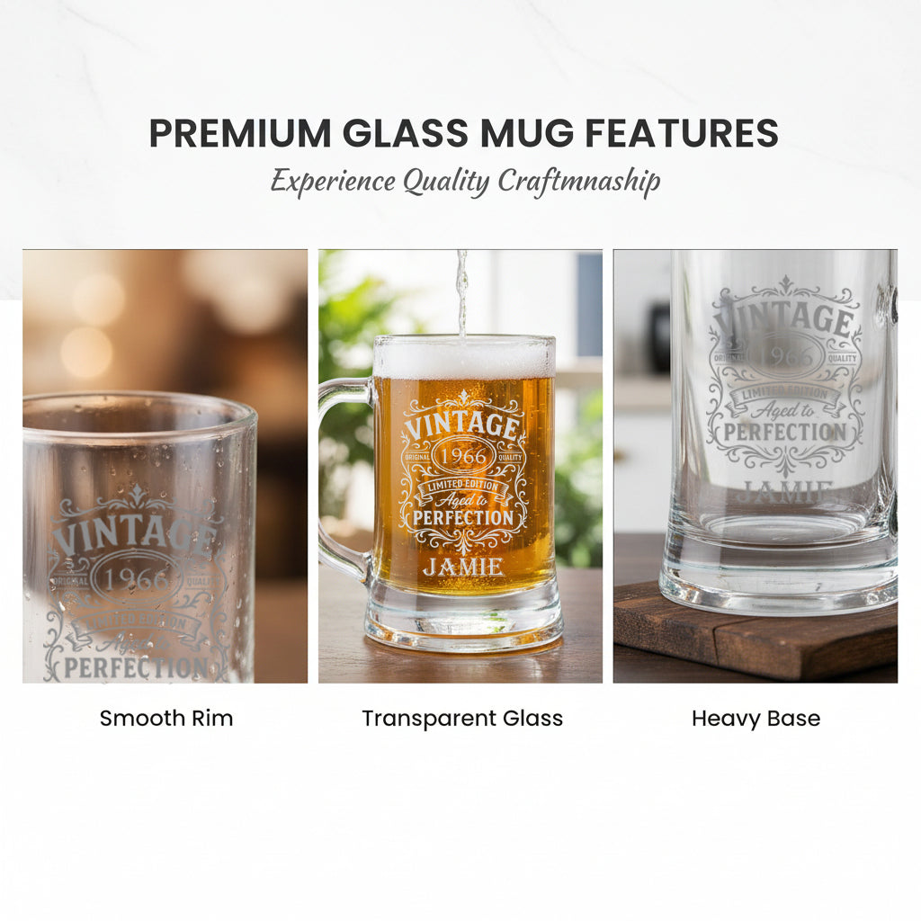 Personalised Engraved Tankard Beer Mug Stein Any Age And Year With Name Happy Birthday Gift Boxed, 510ml personalised beer glasses ukgiftstoreonline