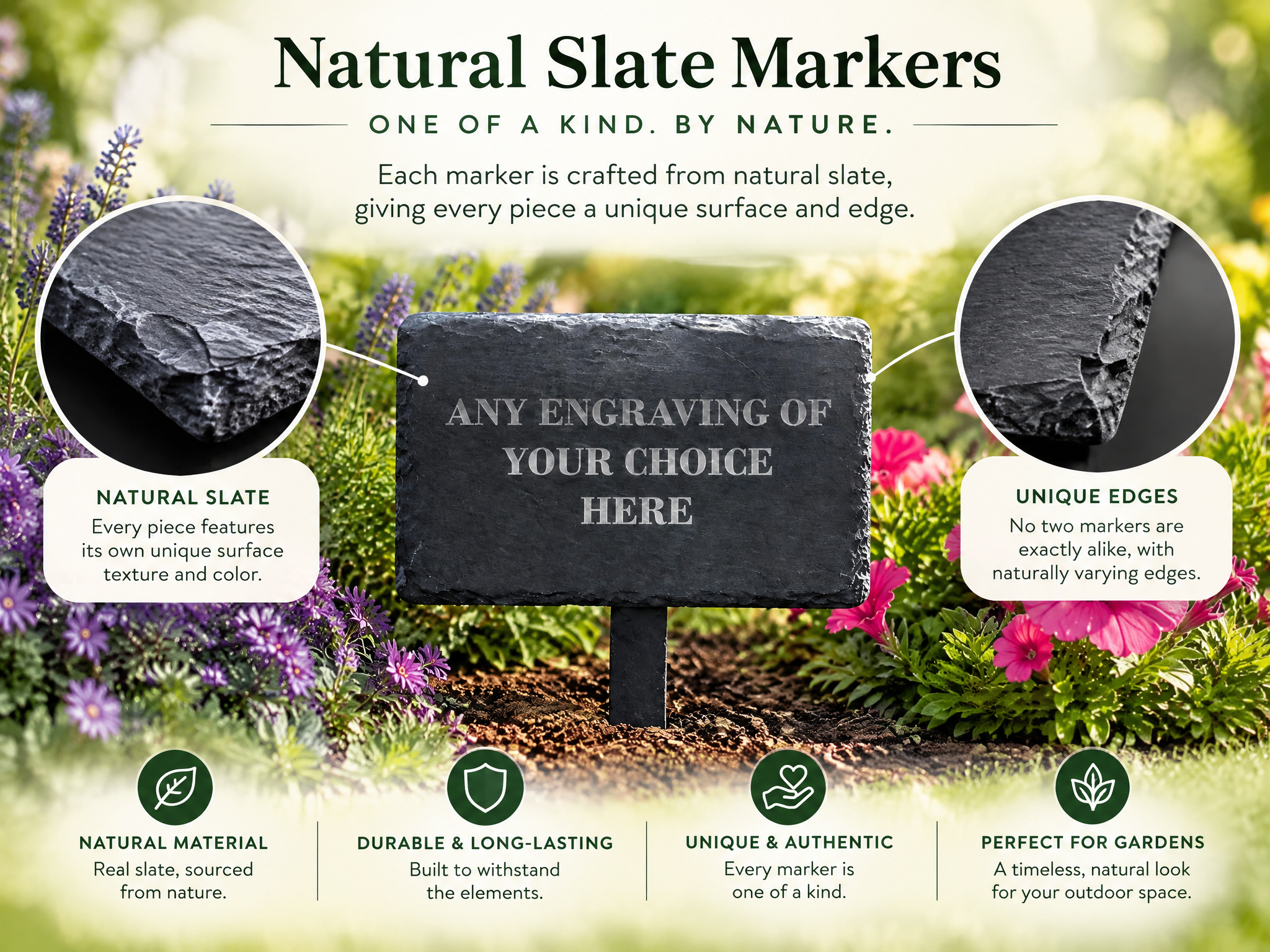 Personalised Slate Plant Marker Garden or Pot Plaque Any Engraving Personalised Garden Stone Slate ukgiftstoreonline