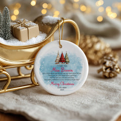 Personalised Thank You Christmas Bauble Ornament Keepsake Gift for Teacher Personalised Heart Gifts ukgiftstoreonline