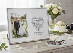 Personalised Wedding Day Silver Heart Photo Frame Gift Boxed Anniversary Photo Frame ukgiftstoreonline