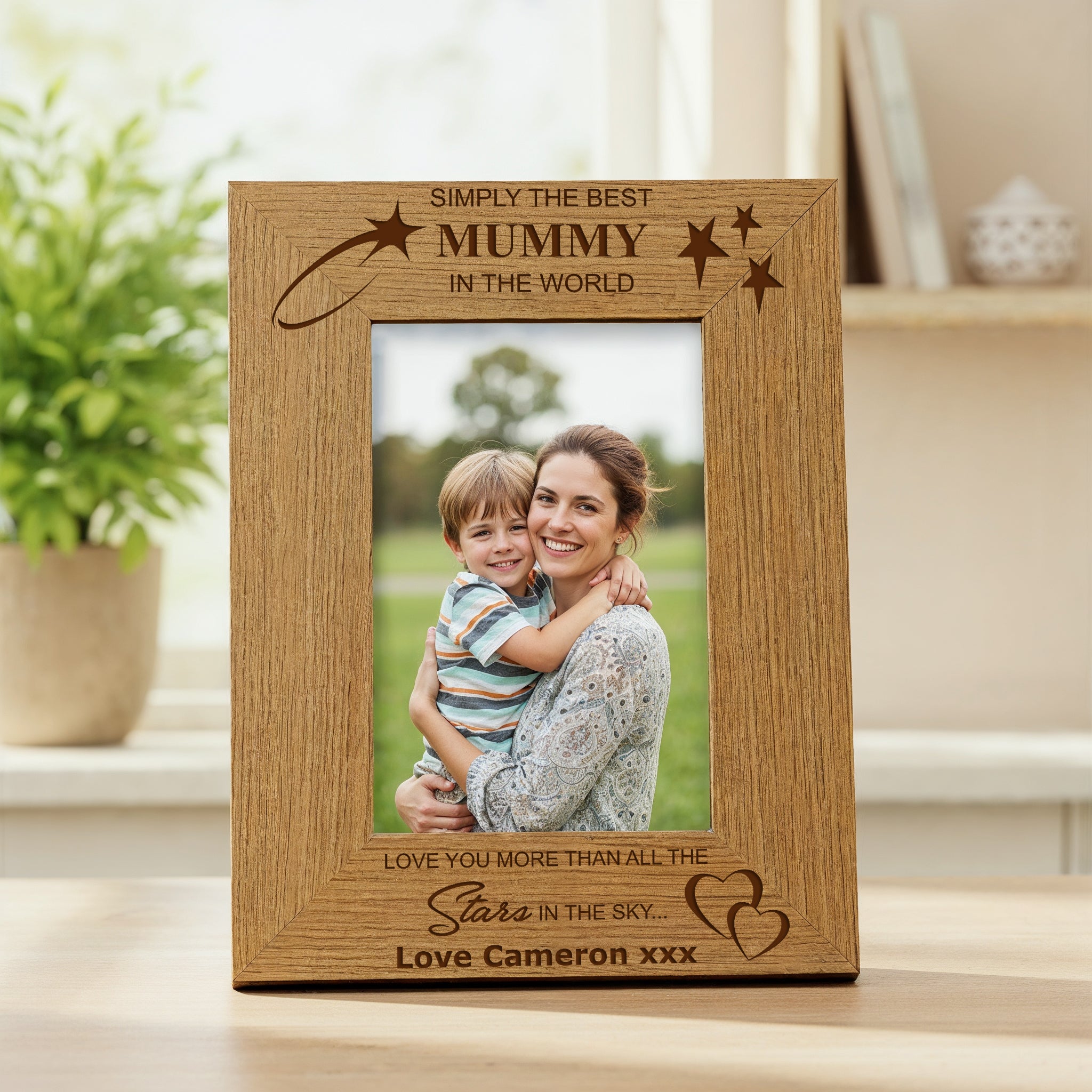 Personalised Best Mummy Portrait Wooden Photo Frame Gift Photo Frame ukgiftstoreonline