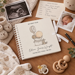 Personalised Baby Birth Record Book My First Year With Scale