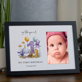 Personalised First Birthday Photo Frame With Sea Animals