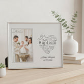 Personalised Baptism Day Silver Heart Photo Frame Gift Boxed ukgiftstoreonline