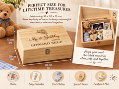Personalised Large Boy's First Birthday Gift Keepsake Box Engraved Personalised Birthday Gift Raised Words