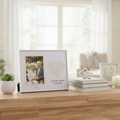 Personalised 50th Anniversary Silver Heart Photo Frame Gift Boxed Anniversary Photo Frame ukgiftstoreonline