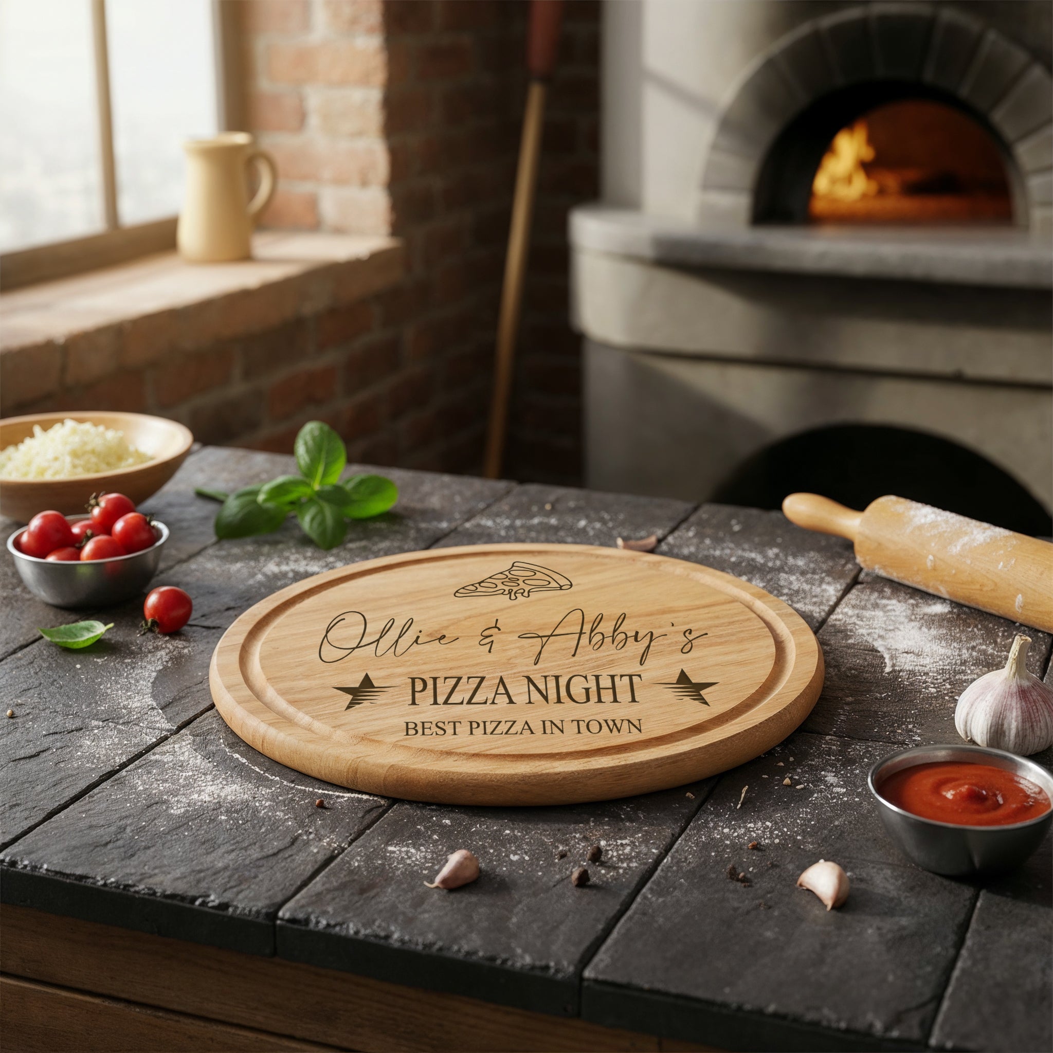 Large Personalised Pizza Night Wooden Serving Board, Personalized Pizza Board, For Couples New Home Anniversary etc ukgiftstoreonline