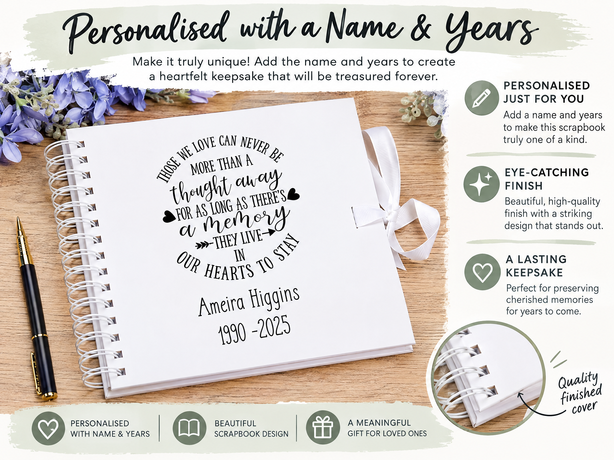 Personalised Those we love memorial remembrance Scrapbook Photo Album Scrapbook ukgiftstoreonline