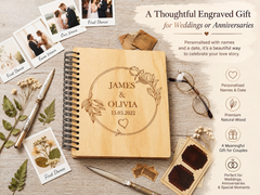 Personalised Wedding or Anniversary Wooden Photo Album Engraved Gift photo album ukgiftstoreonline