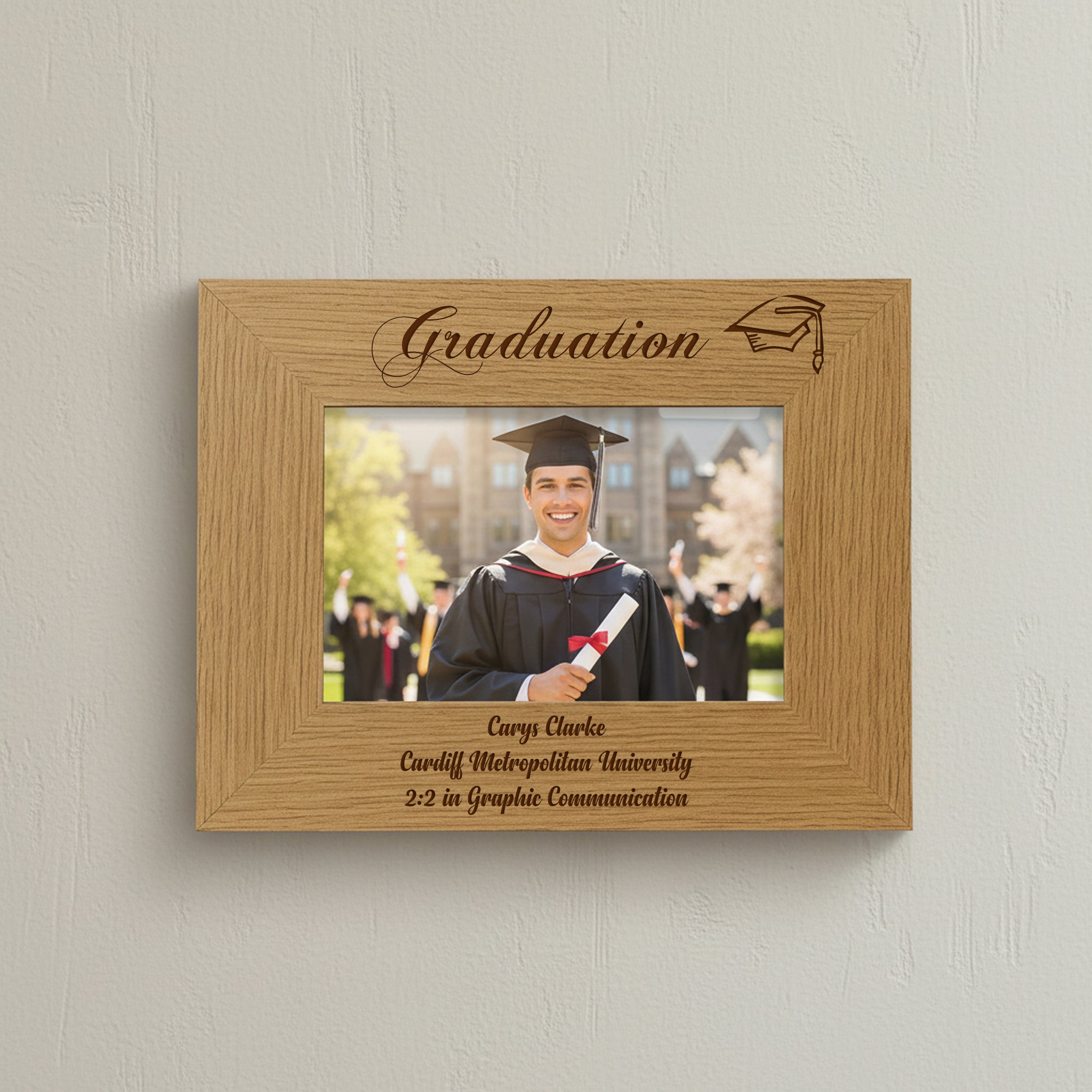 Personalised Graduation Wooden Photo Frame Gift Graduation Photo Frame ukgiftstoreonline