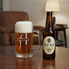 Personalised Engraved Name and Alphabet 540ml Beer Glass Mug Gift for Him