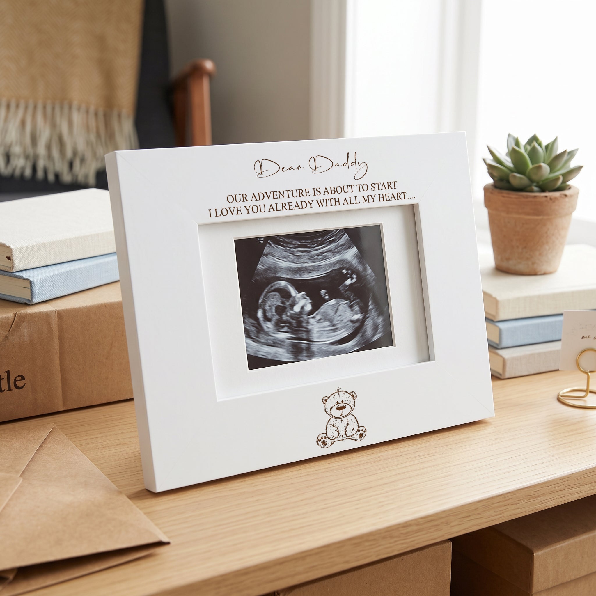 Ultrasound Baby Frame - Wooden Engraved Baby Scan Frame With Freestanding Mount Photo Frame ukgiftstoreonline