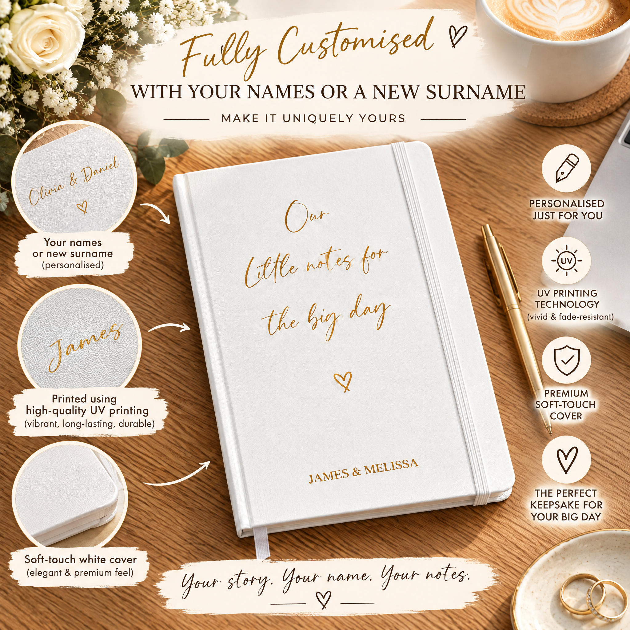 Personalised Engagement Wedding Planner Notebook Bride To Be Pad ukgiftstoreonline