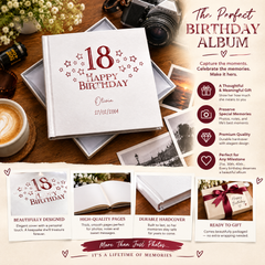 Personalised Any Age Birthday Gift Photo Album Star Design 18th, 21st, 30th, 40th, 50th, 60th Birthday Photo Album ukgiftstoreonline
