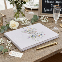 Personalised Wedding Memory Book – Large A4 Guest Book for Weddings with Wildflower Design ukgiftstoreonline