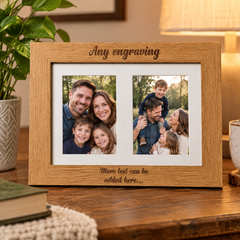 Personalised Wooden Double Photo Frame Engraved Any Message Photo Frame ukgiftstoreonline