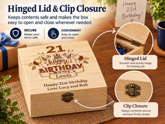 Personalised 21st Birthday Wooden Keepsake Box Gift Engraved Keepsake Boxes ukgiftstoreonline