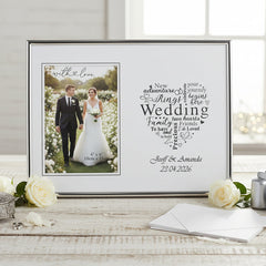 Personalised Wedding Day Silver Heart Photo Frame Gift Boxed Anniversary Photo Frame ukgiftstoreonline