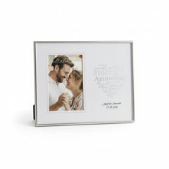 Personalised 10th Anniversary Silver Heart Photo Frame Gift Boxed Anniversary Photo Frame ukgiftstoreonline