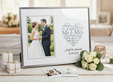 Personalised Mr and Mrs Wedding Silver Heart Photo Frame Gift Boxed Anniversary Photo Frame ukgiftstoreonline