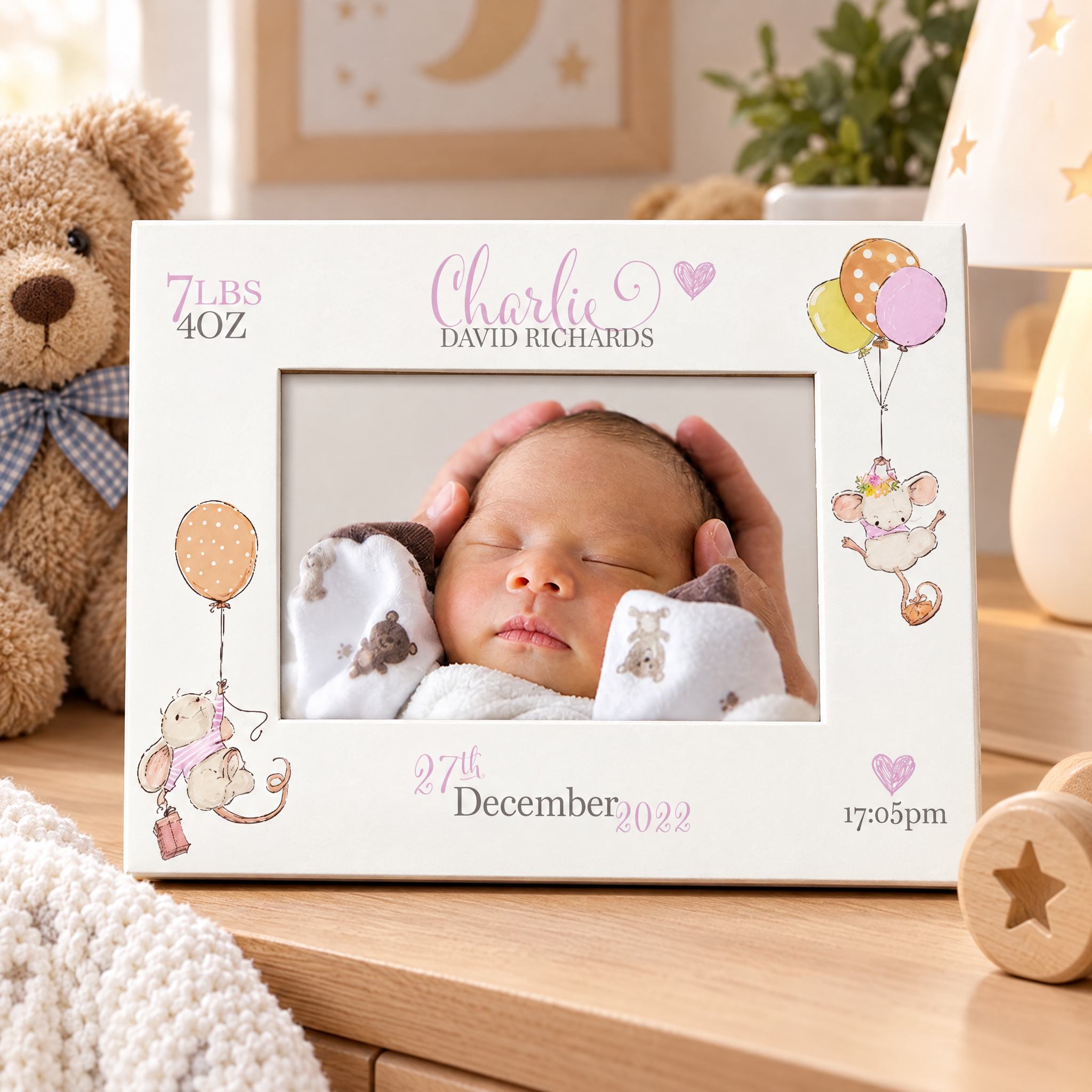 Personalised Baby Girl Photo Picture Frame With Birth Details Photo Frame ukgiftstoreonline