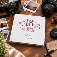 Personalised Any Age Birthday Gift Photo Album Star Design 18th, 21st, 30th, 40th, 50th, 60th Birthday Photo Album ukgiftstoreonline