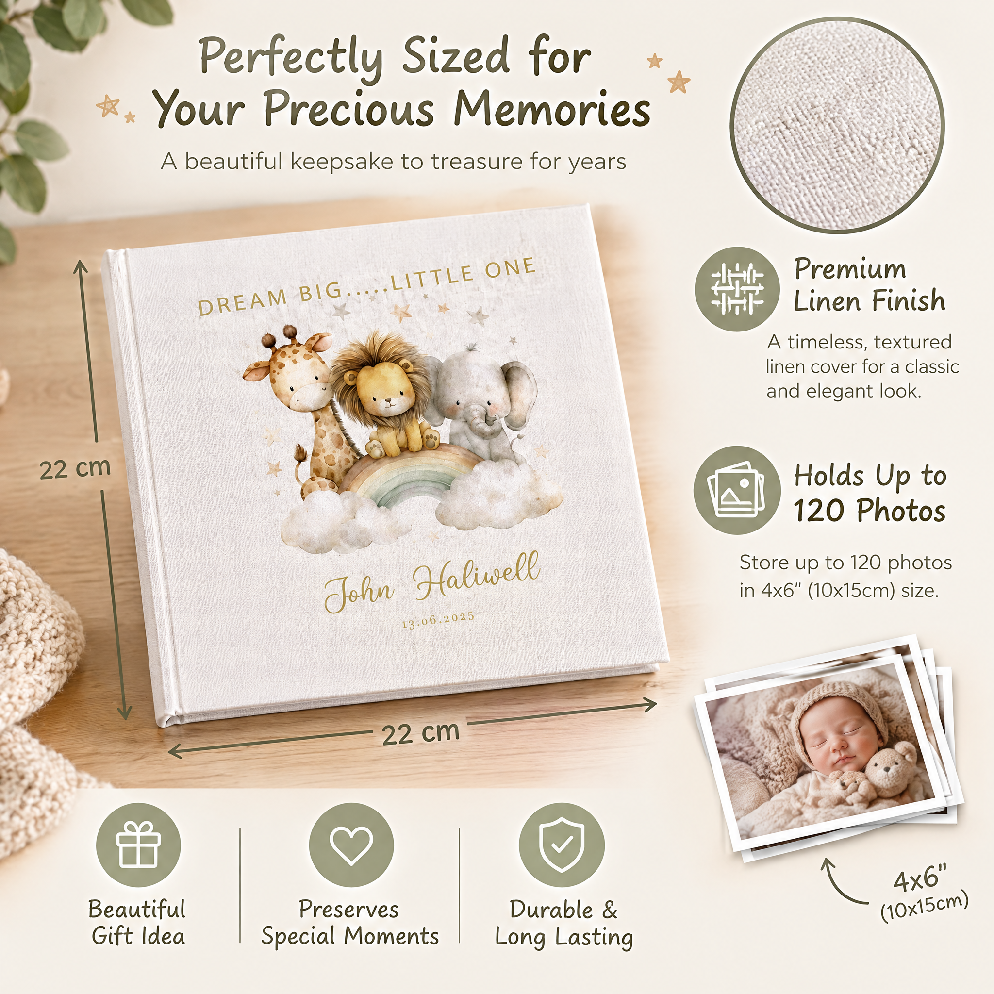 Large Personalised Book Bound Dream Big Little One Photo Album Customized Memory Book photo album ukgiftstoreonline