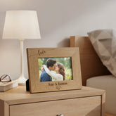 Personalised Love Photo Frame Gift Swish Heart Landscape Engraved Wooden personalised photo frames ukgiftstoreonline