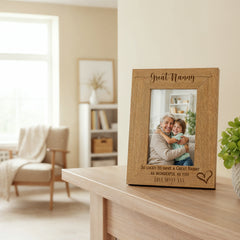 Personalised Great Nanny Love Heart Engraved Photo Frame Gift personalised photo frames ukgiftstoreonline
