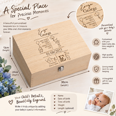 Personalised Baby Memories Keepsake Box Elephant Design Personalised baby gifts ukgiftstoreonline