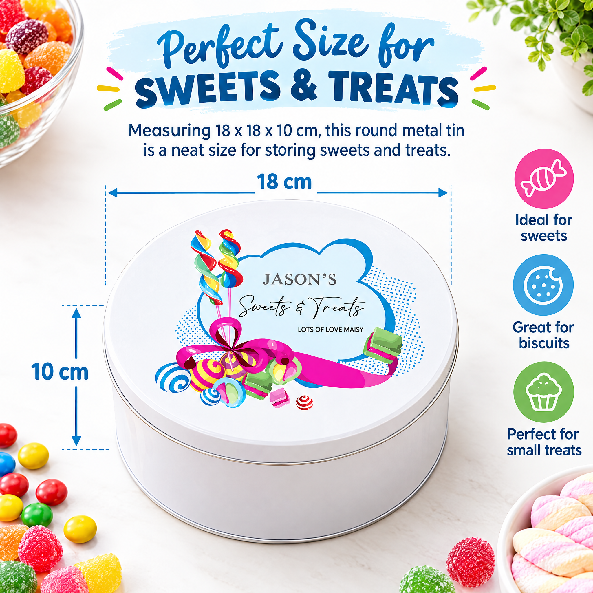 Personalised Any Name Sweet Storage Tin Gift Storage Tin ukgiftstoreonline