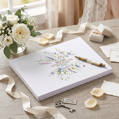 Personalised Wedding Memory Book – Large A4 Guest Book for Weddings with Wildflower Design ukgiftstoreonline