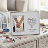 Engagement Photo Frame - Silver Heart Personalised 4x6 Keepsake Gift Boxed Anniversary Photo Frame ukgiftstoreonline