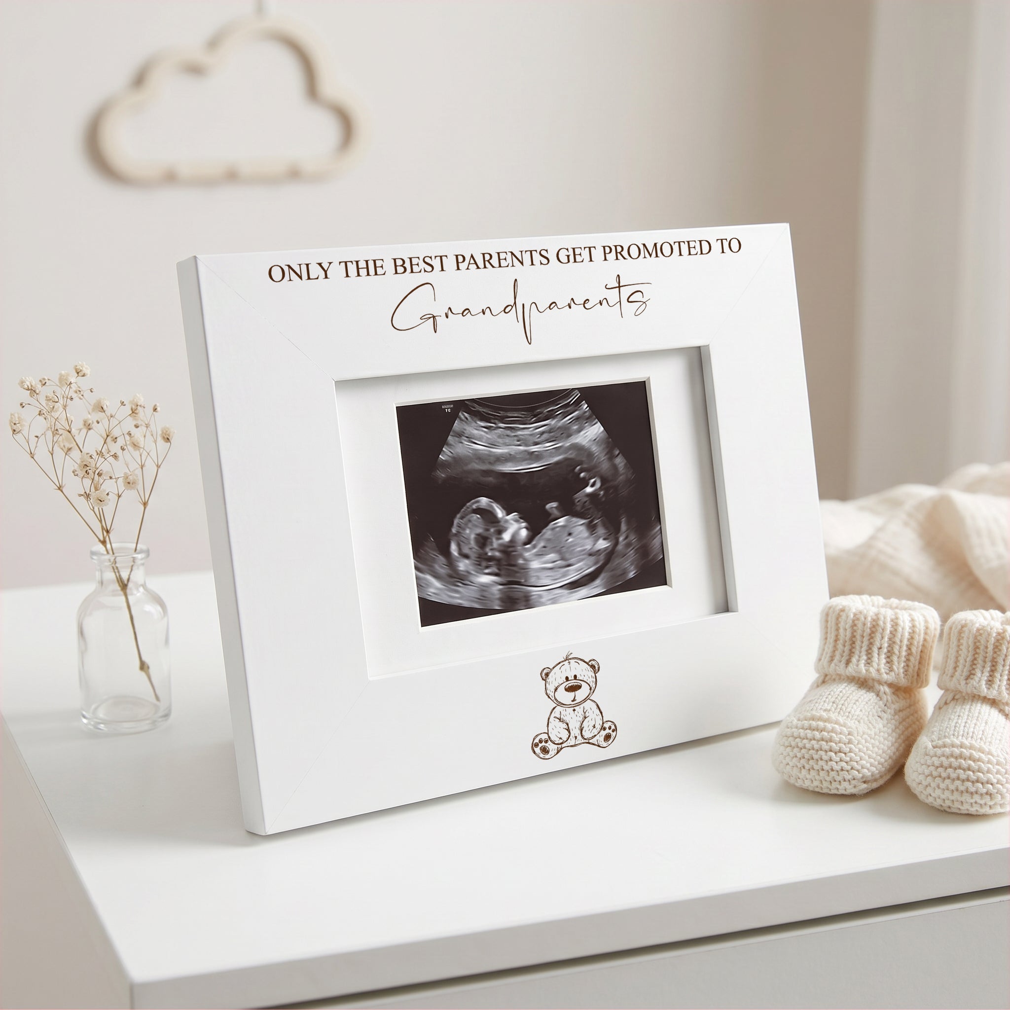 Ultrasound Baby Frame - Wooden Engraved Baby Scan Frame With Freestanding Mount Photo Frame ukgiftstoreonline