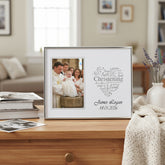 Personalised Christening Day Silver Heart Photo Frame Gift Boxed ukgiftstoreonline