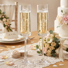 Personalised Champagne Flutes – Tall Wedding Champagne Glasses | Elegant Engraved Toast Set Champagne Glasses ukgiftstoreonline