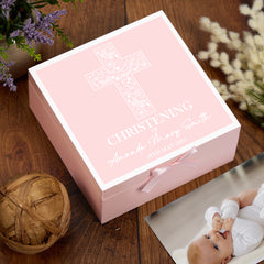 Personalised Christening Keepsake Box Gift For Boys and Girls With Multiple Colours