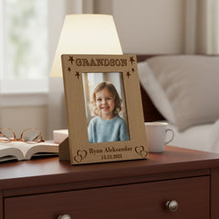 Personalised Grandson Portrait Wooden Photo Frame Gift Grandson Photo Frame ukgiftstoreonline