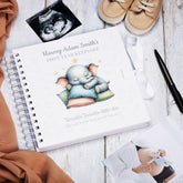 Personalised Baby's First Year Keepsake Journal Milestones and Memories With Cute Elephant