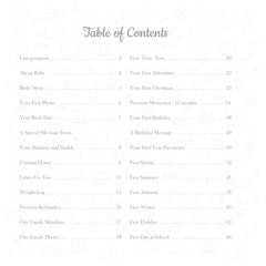 Personalised Baby's First Year Keepsake Journal Milestones and Memories With Cute Kitty