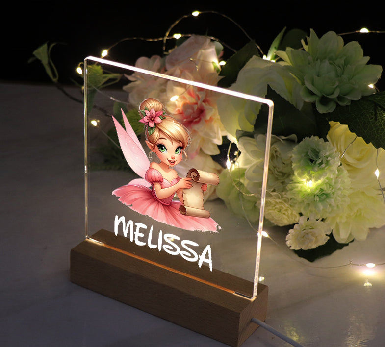 Personalised Fairy Gift Night Light Bedroom Nursery For Kids Personalised Heart Gifts ukgiftstoreonline Reading Scroll Fairy