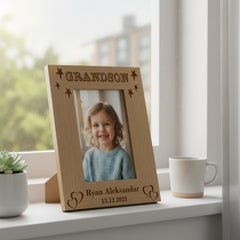 Personalised Grandson Portrait Wooden Photo Frame Gift Grandson Photo Frame ukgiftstoreonline