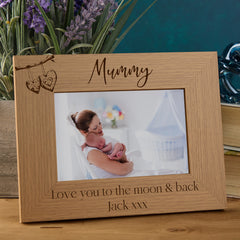 Personalised Mum and Mummy Sentiment Photo Frames With Love Hearts On Branch